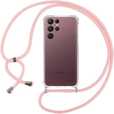 Schutzhülle - PROSHOP - für Samsung Galaxy S22 Ultra - TPU Stoßfest - Transparent-Rosa - Flexibel