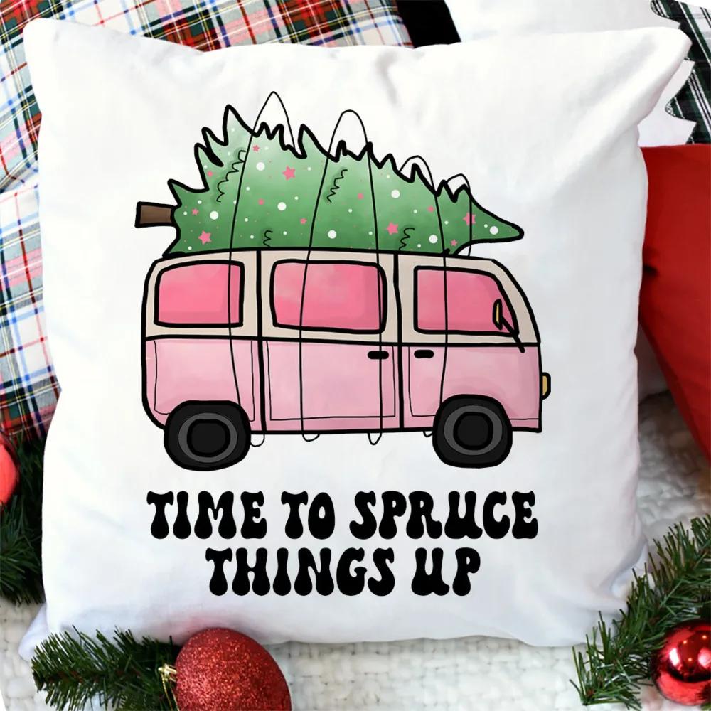 merry christmas printed Pillow Case christmas derco Pillow Dust Cover Bedroom Kids pink xmas Party Decoration Pillowcase gifts