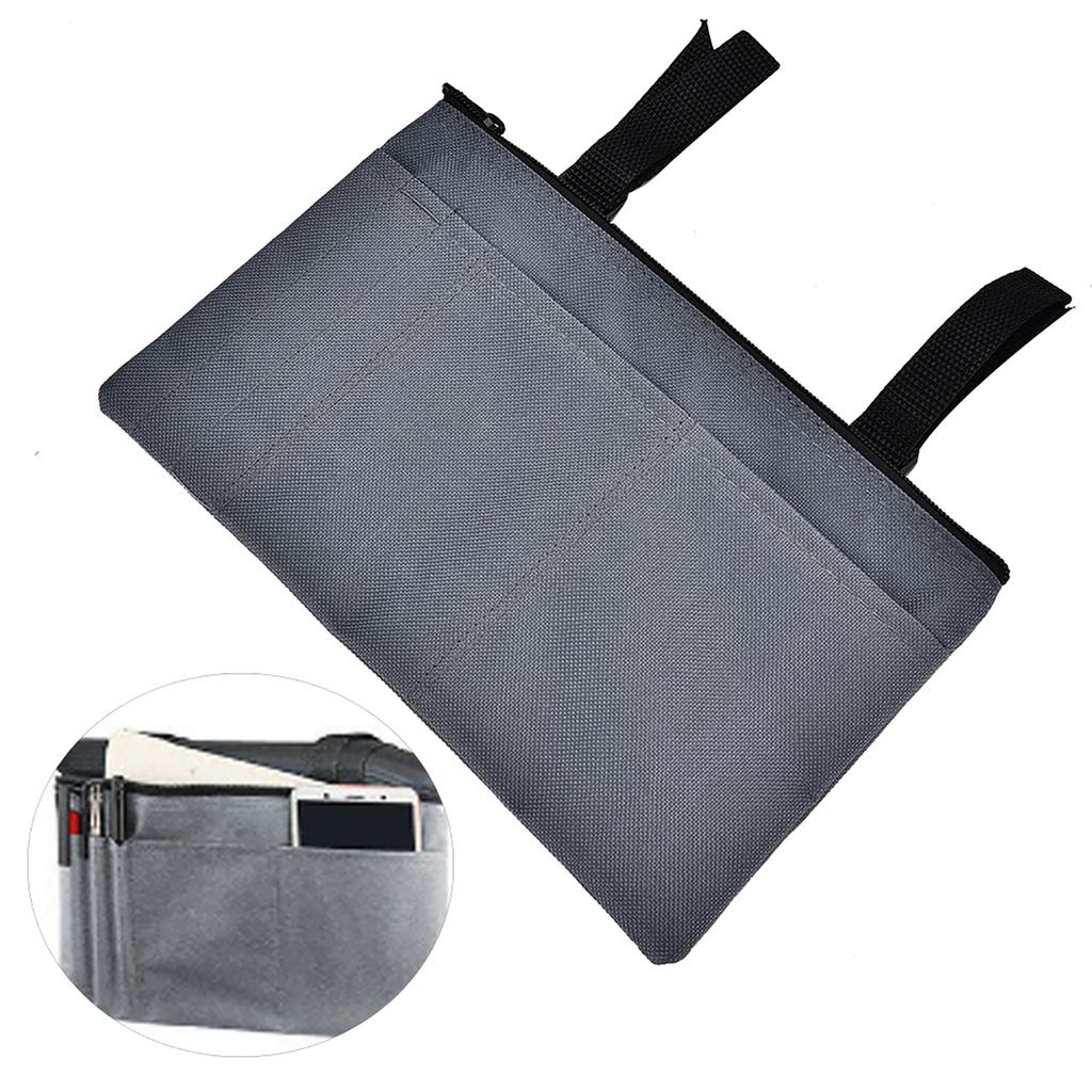 Waterproof Mobility Scooter Armrest Bag Wheelchair Shopping Travel Storage Bag Black
