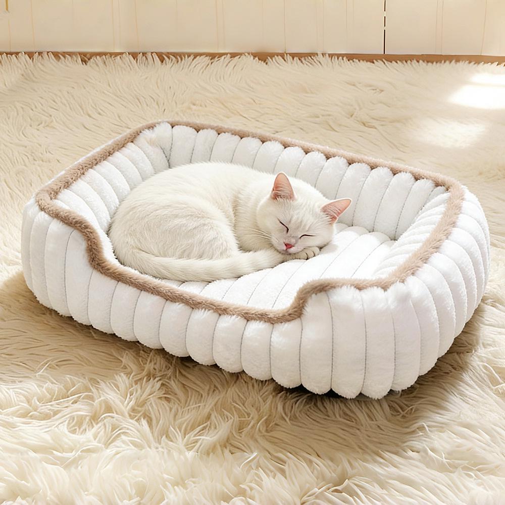 Four Seasons Thickened Rabbit Fur Pet Bed for Cats & Dogs - Comfortable Deep Sleep Mattress