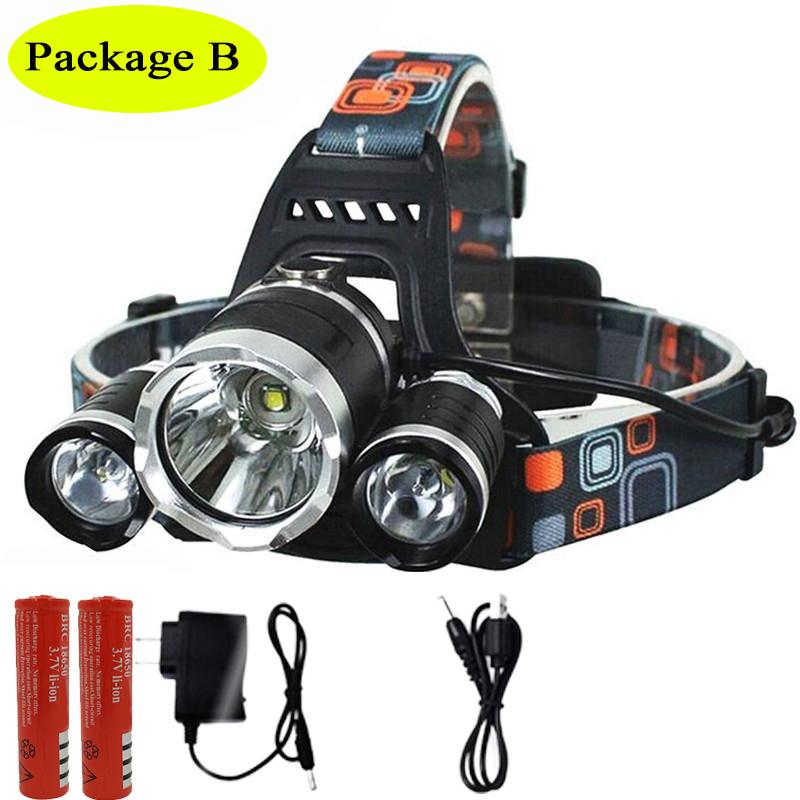 D5 Powerful 3led Headlamp Rechargeable Cap Light Led Head Headlight Head Lamp Fishing Hiking Camping Supplies Torch Led Headlamp