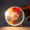 Creative 4.5" Metal Mute  White Round  Early Childhood Education  Desk Alarm Clock WIth Light For kidz Student