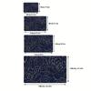 Luxury Navy Blue Rose Floor Mat Gold Line Art Floral Area Rug Non-slip Soft Carpet for Living Room Bedroom Sofa Home Decor