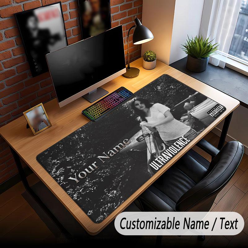 Custom Name Extended Mouse Pad,Lana Del Rey Gaming Desk Mat For Home Office Desktop Decor