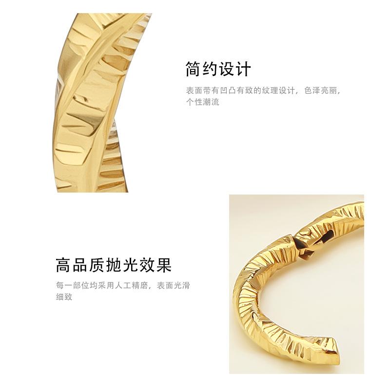 10Mm Gold Twist Textured Ear Buckle Women's New Light Luxury Large Earrings Premium Stainless Steel Earrings