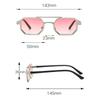 4Pcs/Set Stylish Metal Sunglasses For Women With Dual Tone Frame Gradient Blue Lenses Square Shape Modern Fashion Accessory
