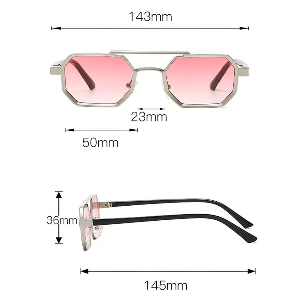 4Pcs/Set Stylish Metal Sunglasses For Women With Dual Tone Frame Gradient Blue Lenses Square Shape Modern Fashion Accessory