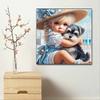 New Arrival 5D DIY Full Circle Diamond Painting "Girl and Dog" Embroidery Cross Stitch Home Decor Gift