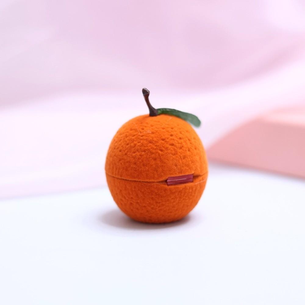 Anti-collision Cherry Necklace Organizer Pineapple Strawberry Fruit Ring Box Peach Orange Flocked Jewelry Box