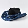 Vintage Washed Denim Jazz Hats For Women Men Gentleman Western Cowboy Hat Party Dress Up Cowgirl Hat