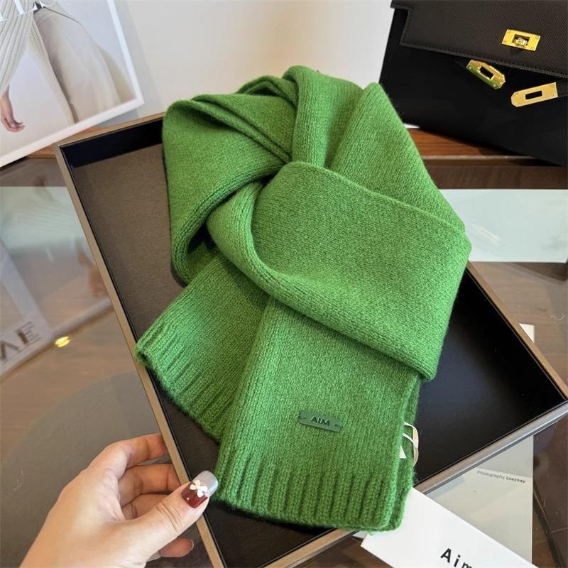High Quality 100% Wool Scarf Women Men Autumn Australian Pure Wool Knitted Muffler Female Male Solid Simple Decorate Scarves