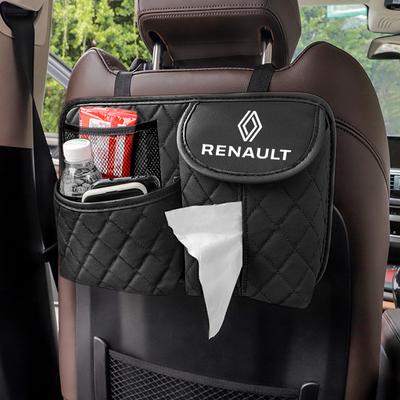 Hanging Car Seat Back Storage Bag Water Cup Tissue Organizer Box For Renault RS Clio Megane 2 3 4 Captur Trafic Twingo Kadjar S555