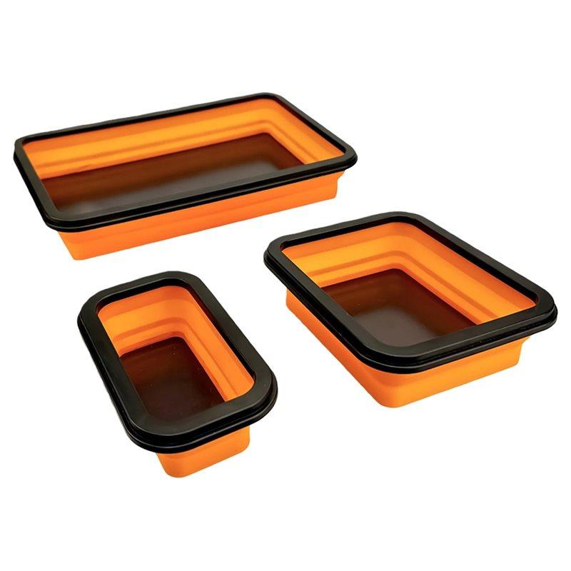 A84E-Foldable Magnetic Parts Tray Set Of 3 Sizes Double-Sided Magnetic Bowl Silicone Tool Tray Storage Organizer