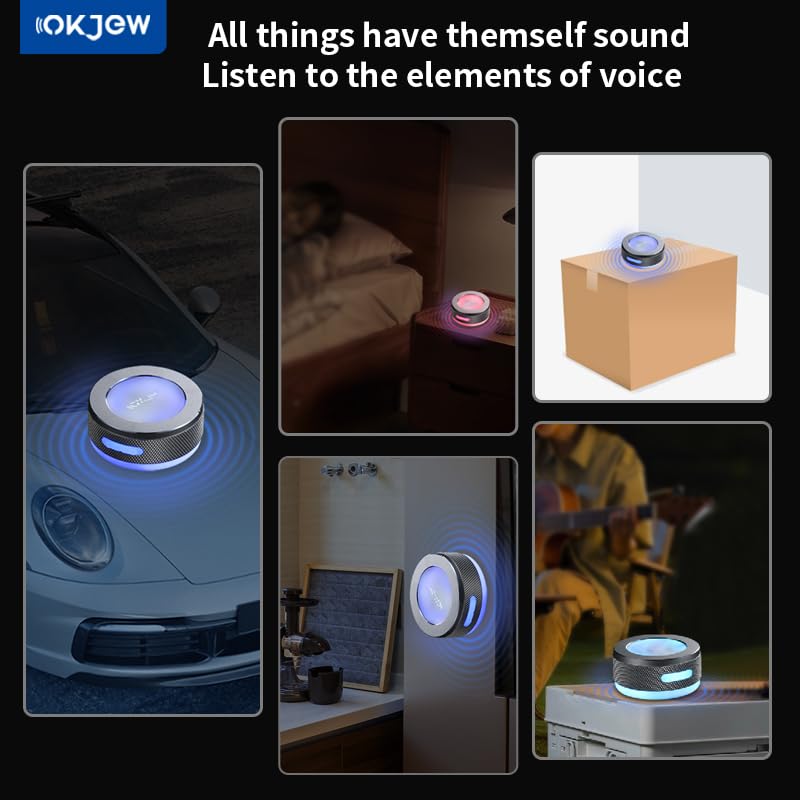 Okjew Bone Conduction Speaker Bluetooth Speaker Vibration Speaker Portable Wireless Speaker 3D Surround Sound Output Equipped with Dynamic LED Light