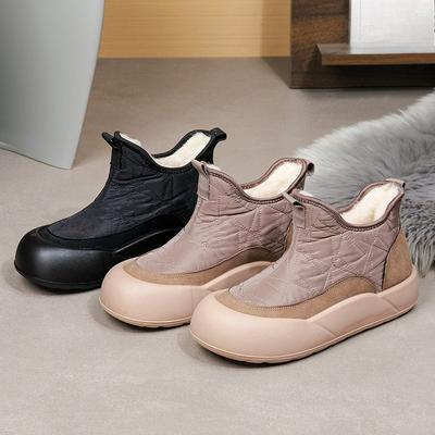 Chaussures de coton à semelles épaisses tendance Hiver Épaisses Laine de mouton Bottes de neige Décontractées Polyvalentes Antidérapantes Imperméables Bottes de coton