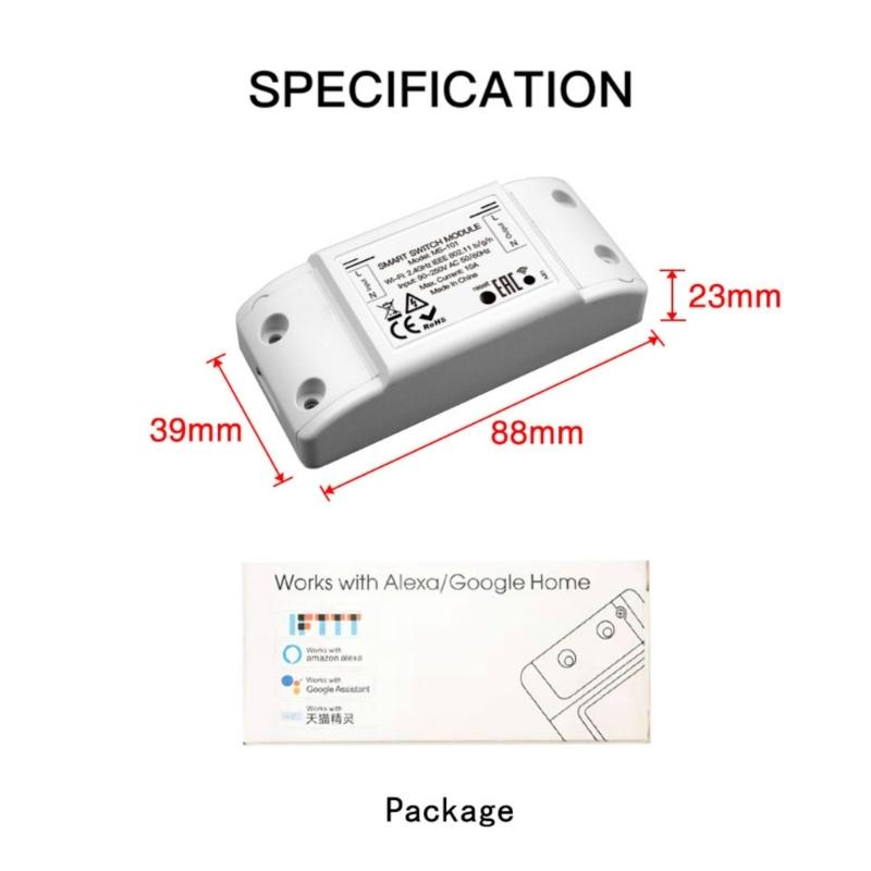 WiFi Intelligent Home Switching Remote Control AC90-250V 10A Relays Universal Breaker Support Voice Control
