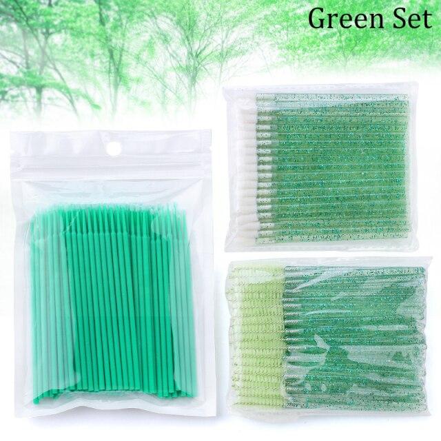 Eyelash Extension Supplies Kit Mascara Applicator Lashes Brush Crystal Cotton Swabs Glue Ring Tape Eye Pad Eyelashes Makeup Tool