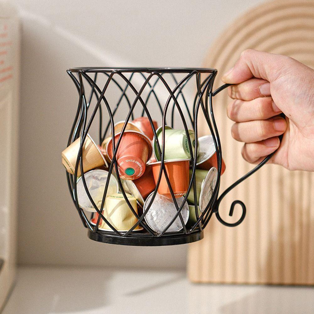 Hollow Coffee Display Basket Large Capacity Coffee Pod Storage Stand Coffee Capsule Holder  Kitchen