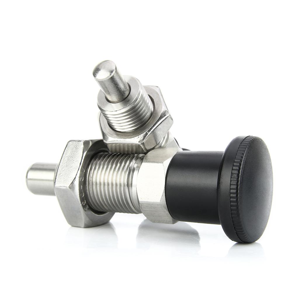 M8 M10 M12 M16 M20 M24 Fine Thread Black Self Locking Index Bolts Plastic Knob Stainless Steel Indexing Plunger With Nut