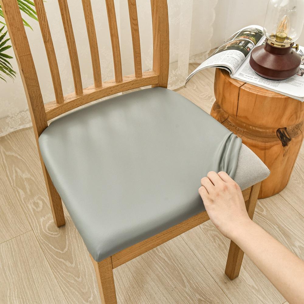 Pu Waterproof Leather Square Cushion Package, Chair Cover, Chair Seat Cover, Hotel Chair Protective Cover, Household Seat Cushion Cover