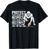 Vintage Protect Respect Destroy Offensive Lineman Football Geschenk Unisex T-Shirt