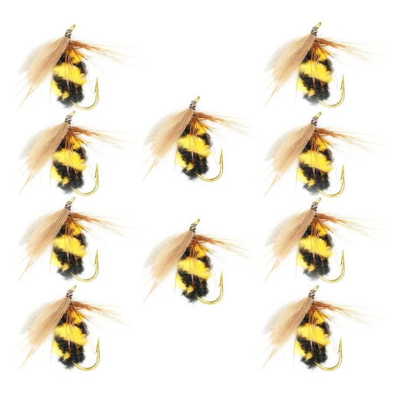 Nagelneu und hochwertig, 10 Stück, Nr. 10, künstliche Insekten, Fliegenfischen, Forelle, Bumble, Köder, Köder, SCZ7517 V9O4