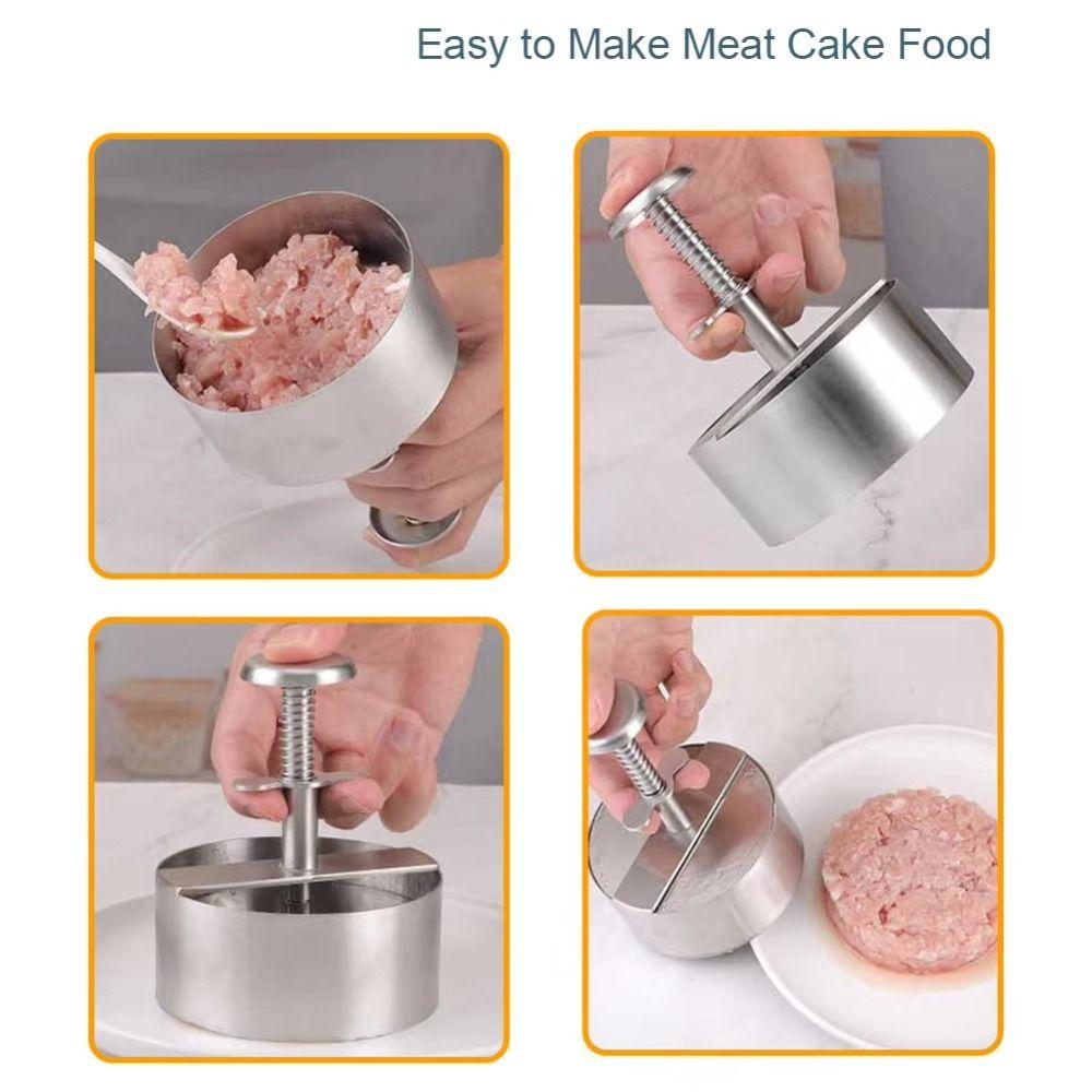 Non-Stick Hamburger Press Mold Stainless Steel Rice Ball Mold Thickness Burger Patty Maker  BBQ