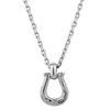[Sepia] Special Edition Limited Edition Hawaiian Horseshoe Natural Diamond Stainless Steel Necklace (Silver) for Men, Suitable for Allergy-Friendly