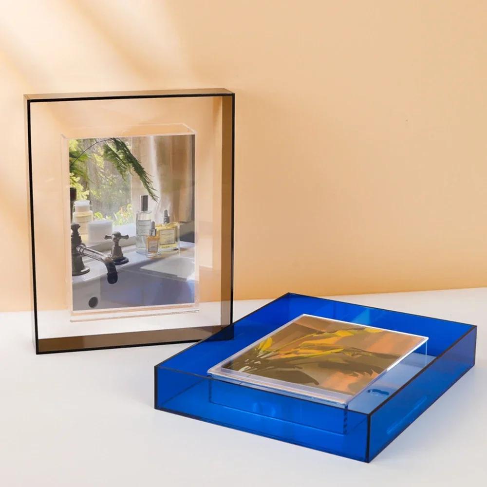 Colorful Acrylic Photo Frames Modern Simple 6 Inches Poster Painting Ins Style Table Picture Frames Wall Decoration Creative DIY