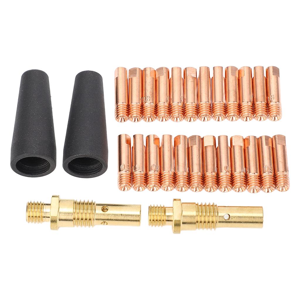 28 Pcs Set Flux Core Gasless Nozzle Brass Gas Diffuser and 0.031in 0.035in Tips for Magnum 100L