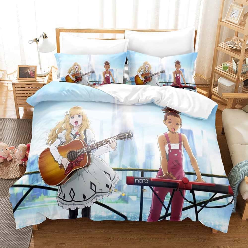 Fashion 3D Print Anime Carole & Tuesday Bedding Set Single Twin Full Queen King Size Bed Set Adult Kid Bedroom Duvet Cover Sets