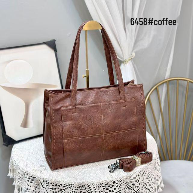 

2025 Жіноча Модна Сумка-Тоут через Плече з Великою Місткістю кавовий