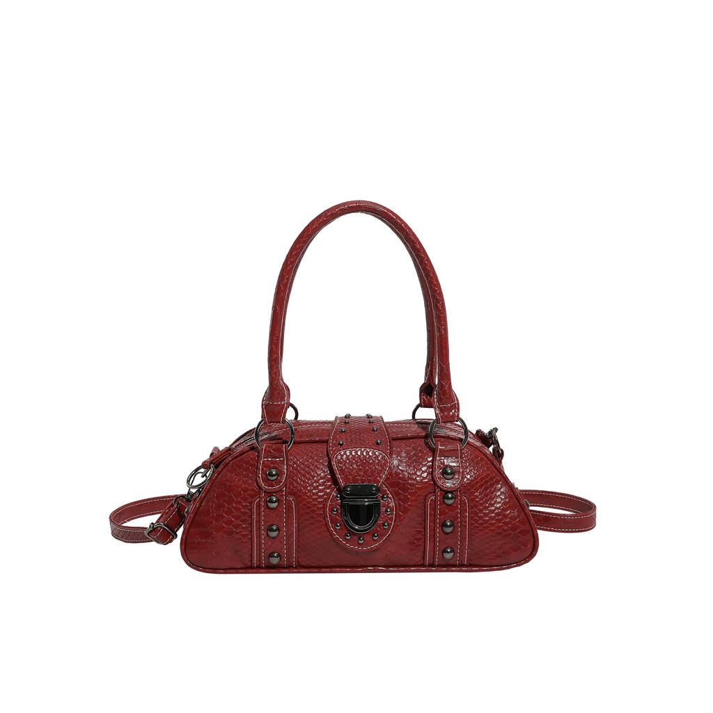 IELGY Fashion Shoulder Bag Fashion Commuter Boston Bag Retro Motorcycle Bag