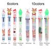 6/10Colors Cute Cartoon Santa Claus Xmas Deer Ballpoint Pen Elementary School Stationery Gifts Merry Christmas Decor