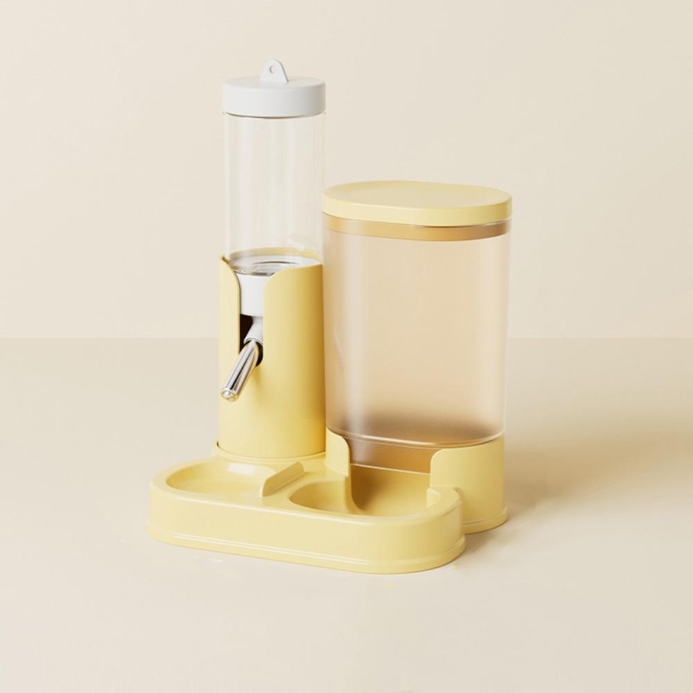 

2 in 1 Hamster Water Bottle Leak-Proof Food Feeding Bowl Hamster Water Dispenser for Small Animal жёлтый
