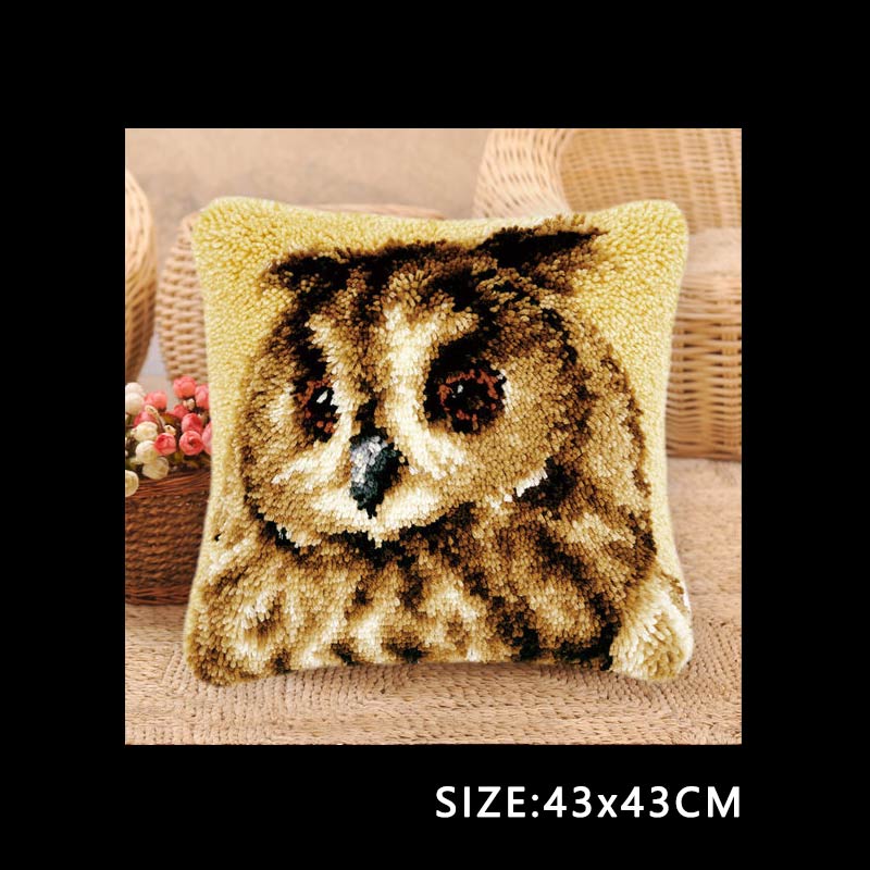 

Nicediy Подушка ручной работы Набор для коврика с крючком-защелкой DIY Вышивка Рукоделие Крючком Наборы для подушек Незаконченные аксессуары 43X43см