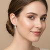 Minimal Double Stone Bar Stud Earrings - 925 Sterling Silver Yellow Plated