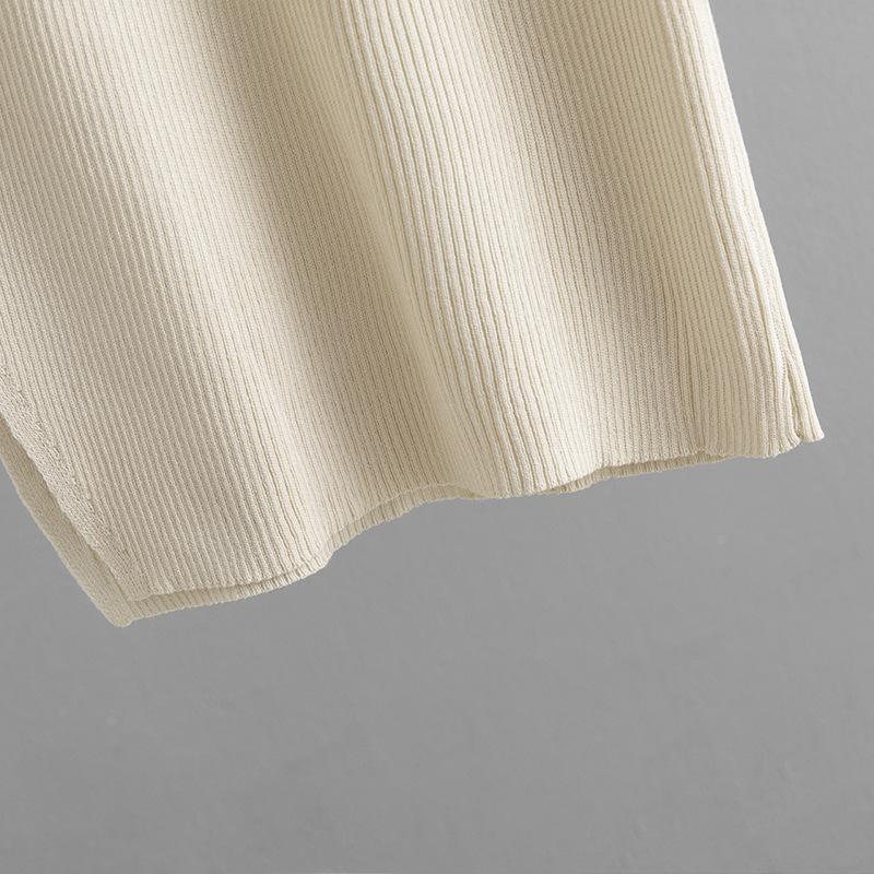 Fall Winter Lazy Wind Loose O-Neck Sweater Dress Women's Long Sleeve Solid Color Slim Slit Knit Wide Dresses