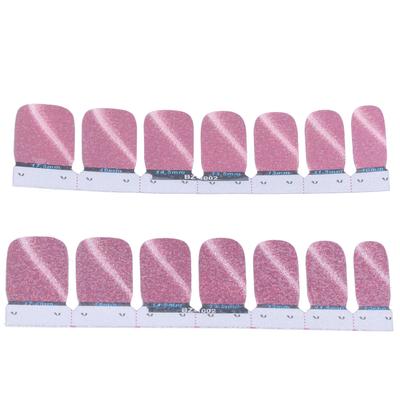 14 Stück Selbstklebende Nagelsticker DIY Glitzer Modische Nagellackstreifen Vollständige Wraps Abziehbild(02 )
