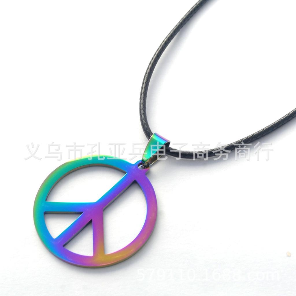 Colored Peace Necklace Pendant Women'S Jewelry
