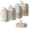 5Pcs Compression Luggage Organizer Packing Cubes Mesh Surface Clothes Storage Bag  Dormitory