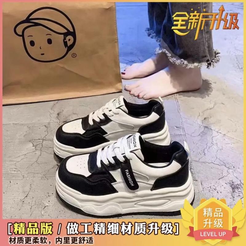Little white shoes women's spring and autumn new thick-soled heightening board shoes versatile small muffin dad shoes