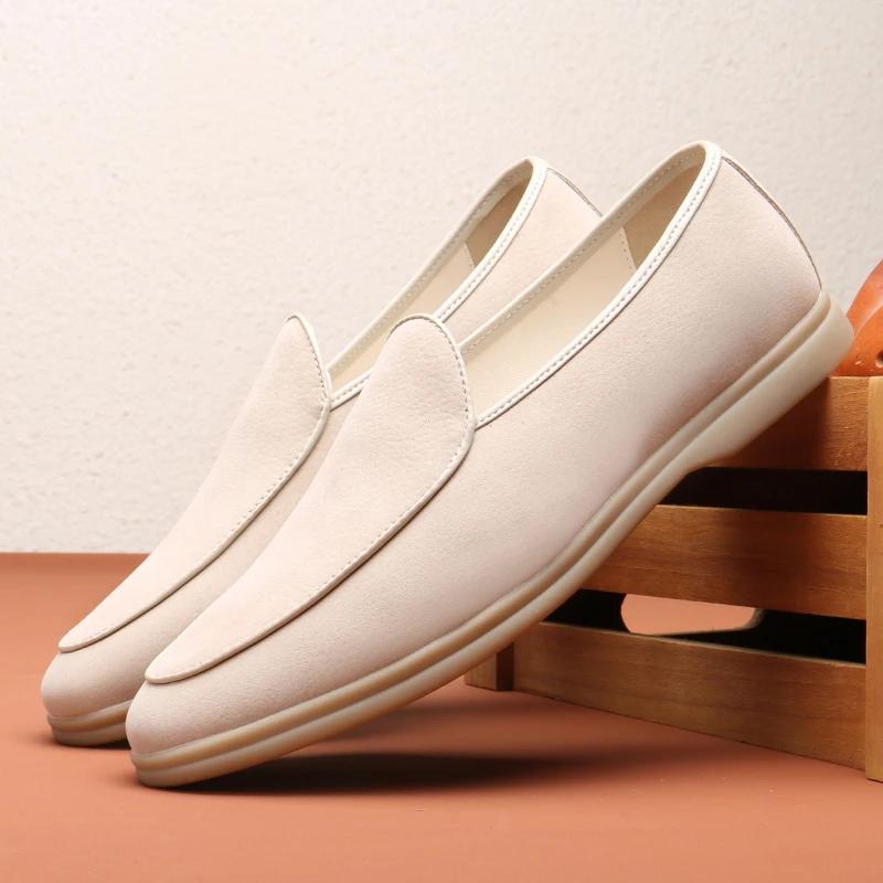 Fashion Men's Casual Shoes Suede Leather Men Classic Loafers Moccasins Mens Party Wedding Shoe Light Comfortable Driving Flats
