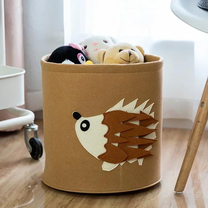 Cartoon Storage Basket Foldable Kids Toys Clothes Shoes Storage Bucket Washable Dirty Clothes Basket Home Storage Laundry Basket