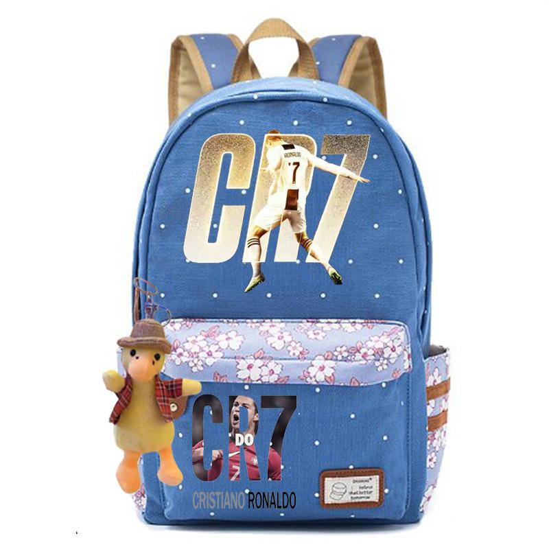 Youth football star Ronaldo primary and secondary school student schoolbag female casual backpack