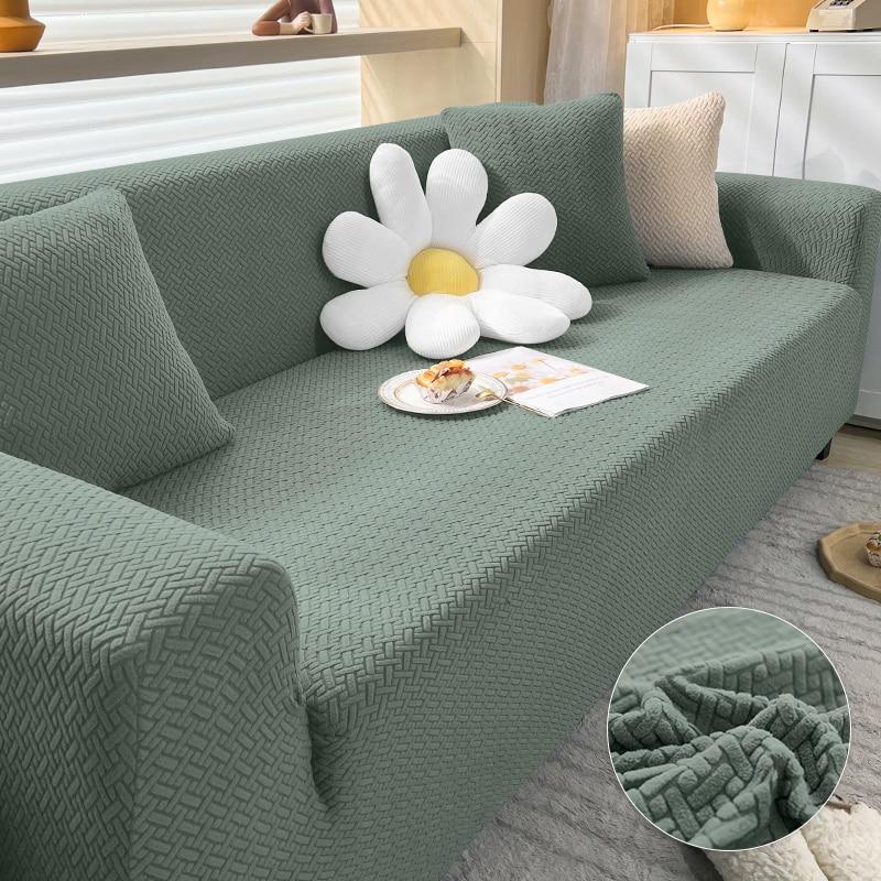 Polar Fleece Elastické žakárové potahy na pohovku Napínací pohovka Potah na křeslo ve tvaru L Potah na pohovku Rohový do obývacího pokoje 1/2/3/4 sedad