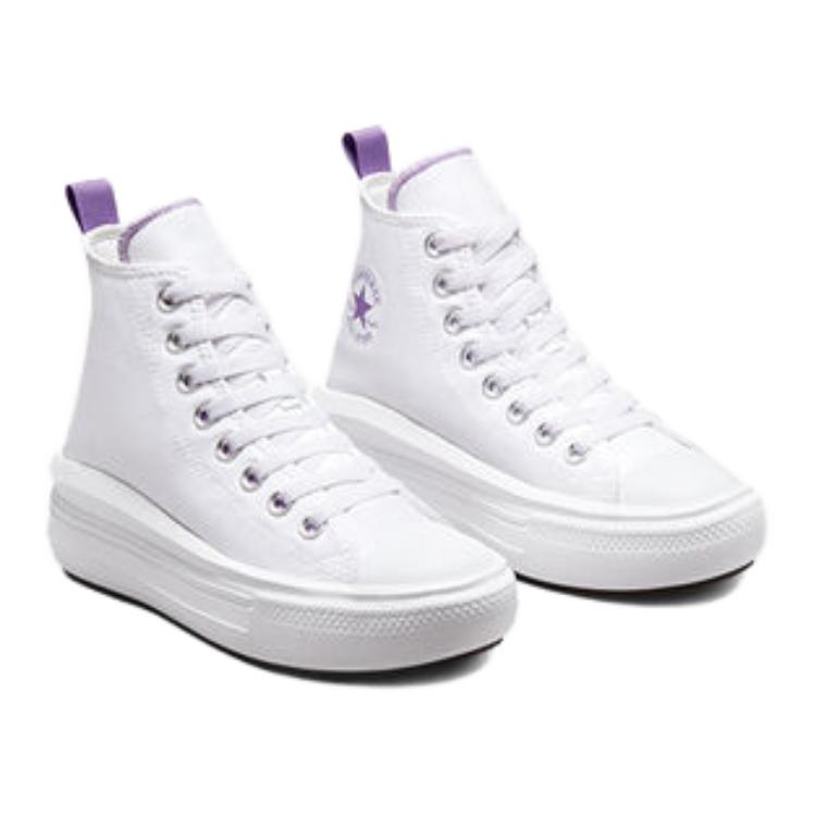 Converse Zapatillas Chuck Taylor All Star Move Platform GS Blanco Púrpura Pixel Niños A03667C