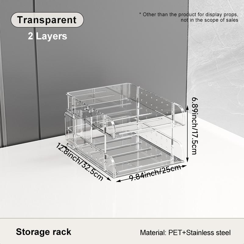 

UFORU Transparent Desktop Organizer – Multi-Functional File Storage Rack for Stationery & Books