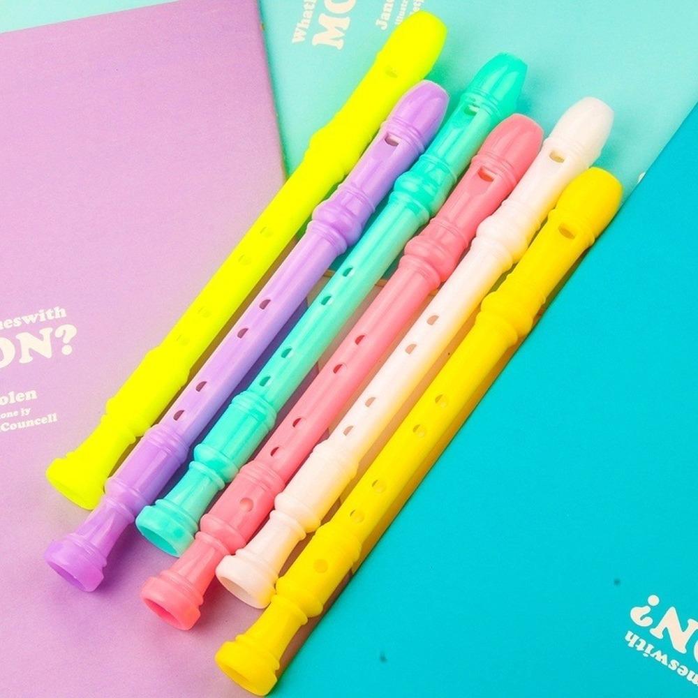 4pcs School Stationery Gel Pens Candy Color Mini Clarinet Shape Creative Cartoon Flute Writing Supplies Student Gifts