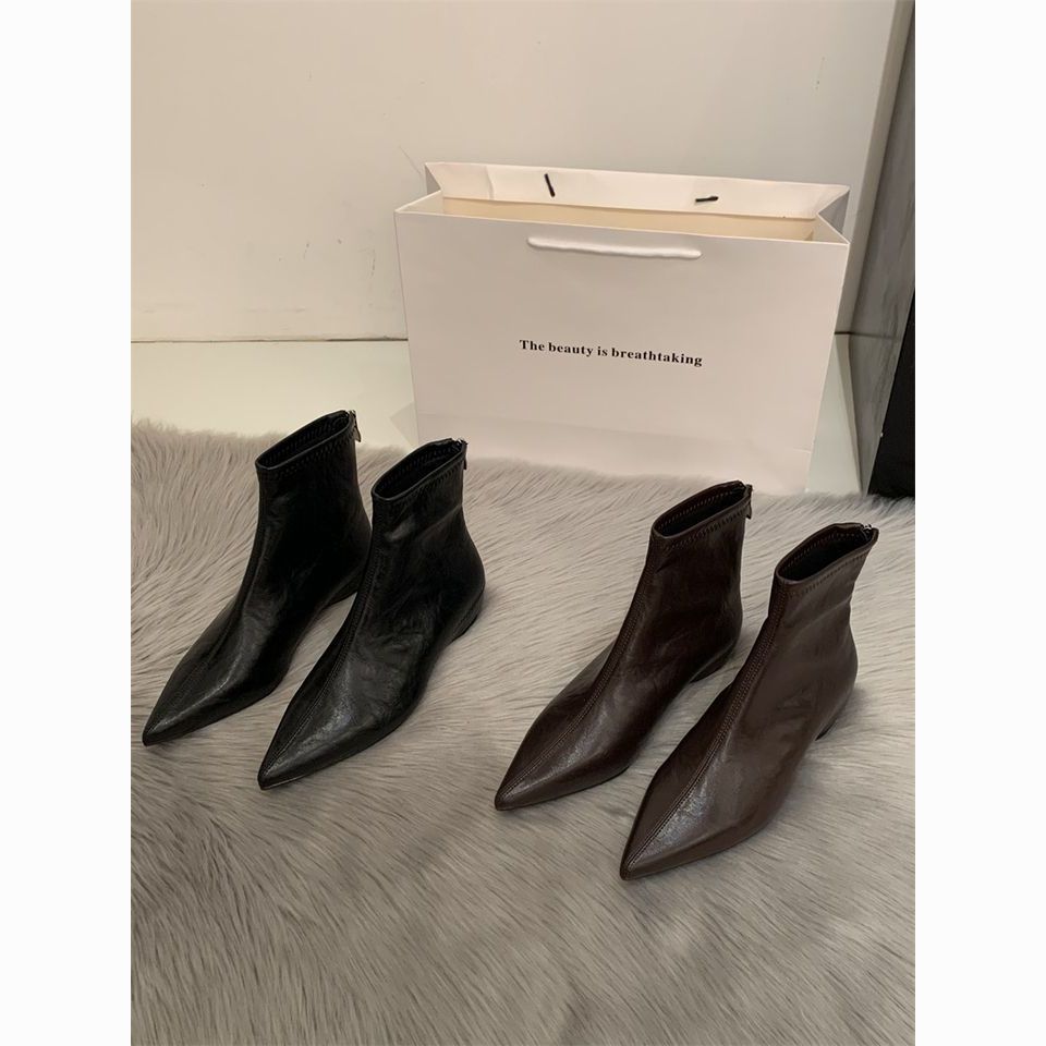 Skinny fashion elastic boots bare boots short boots pointed wind light luxury legs increase for many years